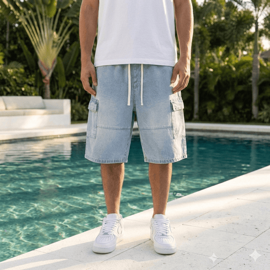 Utility Cargo Denim Shorts - 808 SECRETS