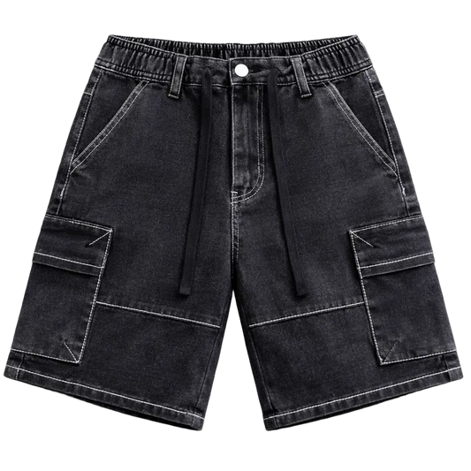 Utility Cargo Denim Shorts