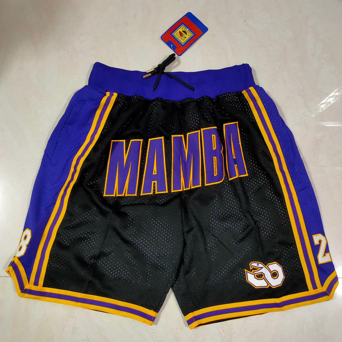 Lakers Mamba Black Gold 8-24 Pocket Shorts