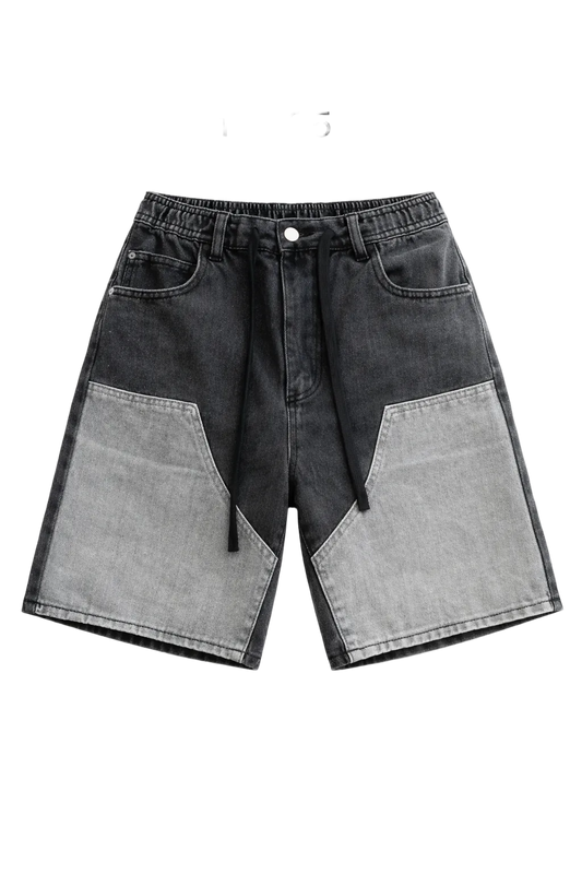 Dual Panel Denim Shorts