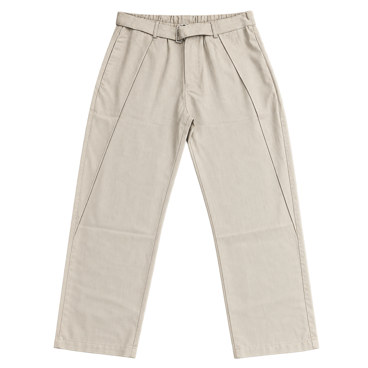 Textured Belt – מכנס אלגנט עם חגורה — אבן — קדימה