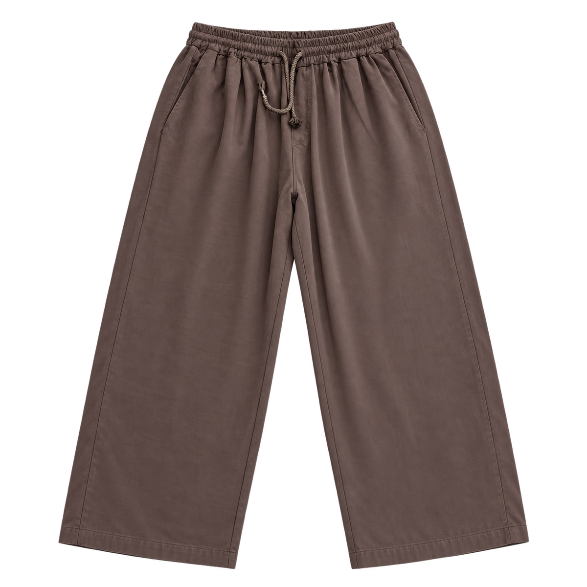 Relaxed Drawstring – מכנס אלגנט — חום — קדימה