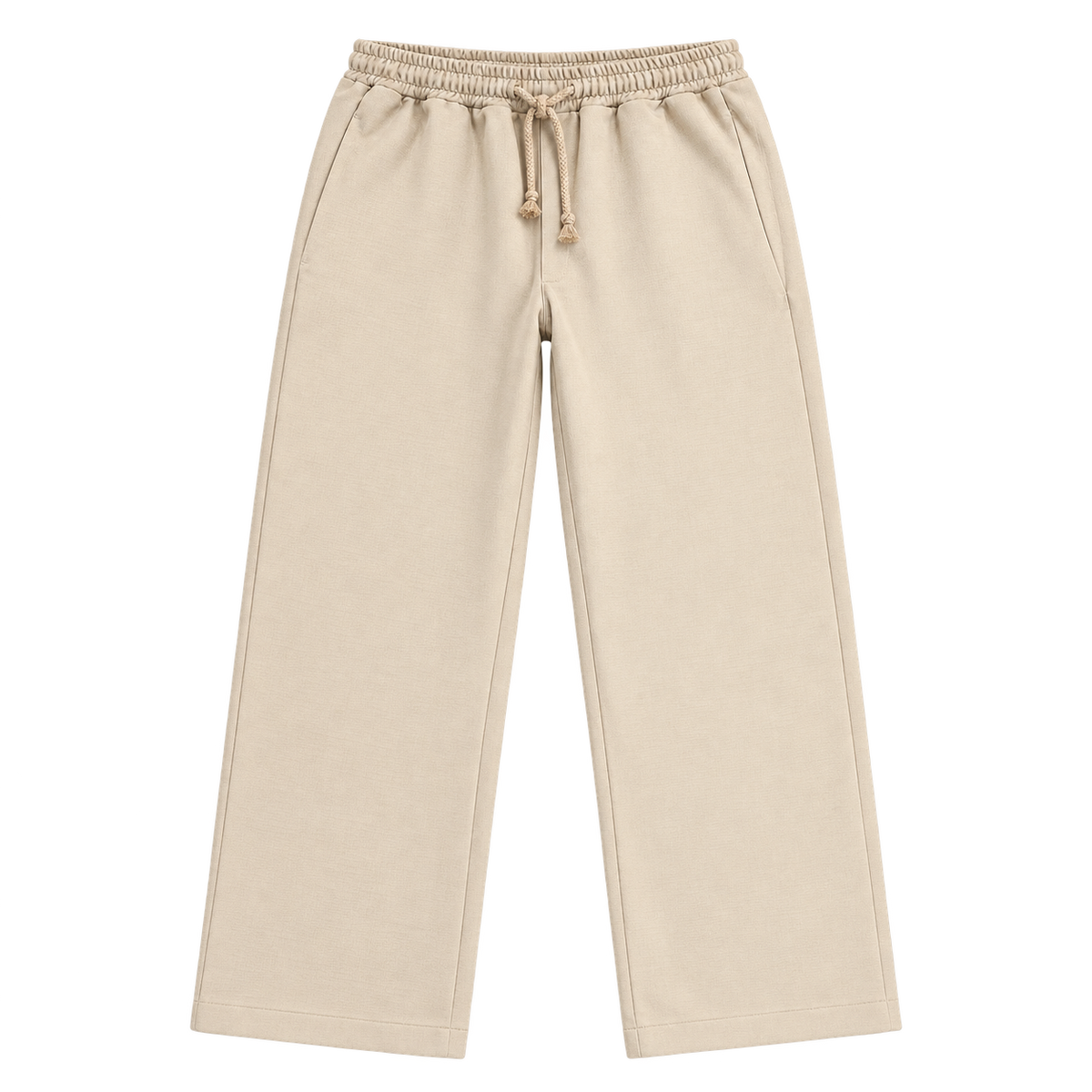 Relaxed Drawstring – מכנס אלגנט — חול — קדימה