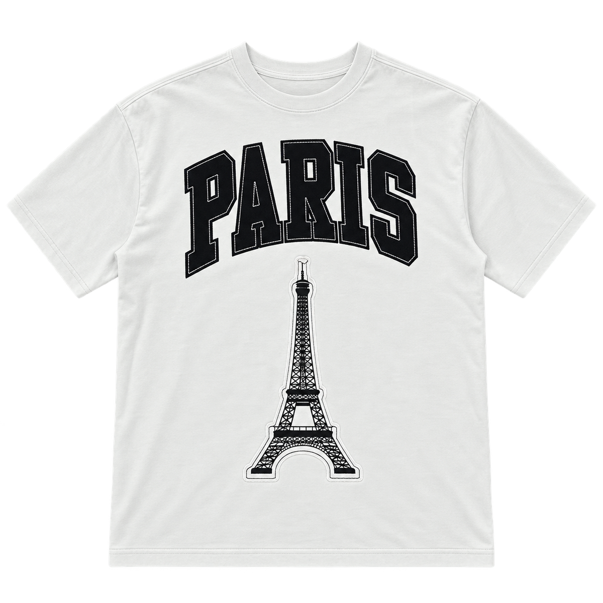 Paris Eiffel Tower – חולצת טי — אפור בהיר — אחורה