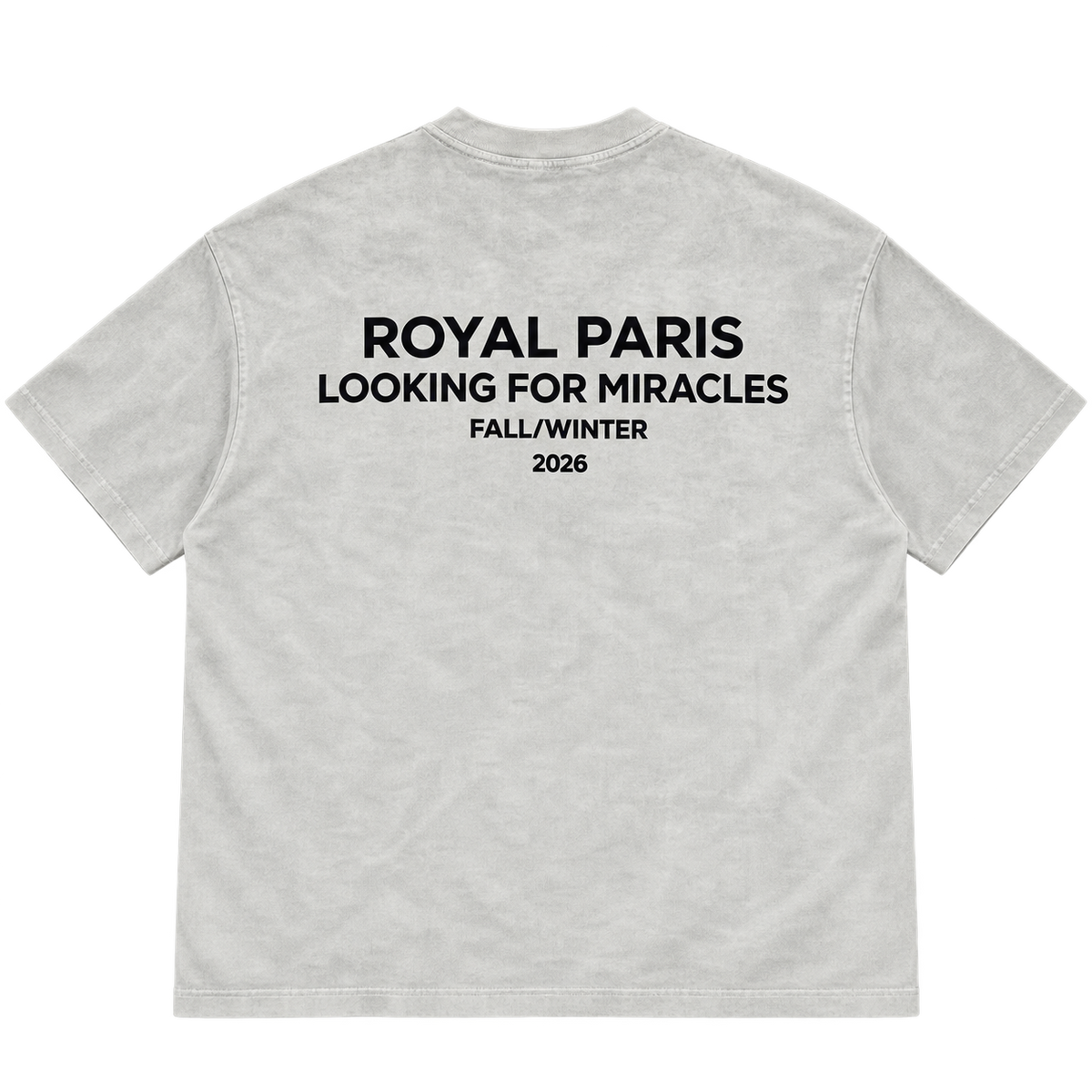 Royal Paris Miracles – חולצת טי ווש — אפור בהיר — אחורה