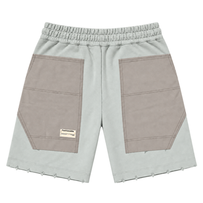 Pocket Grid Shorts – מכנסי ברמודה — אפור — אחורה