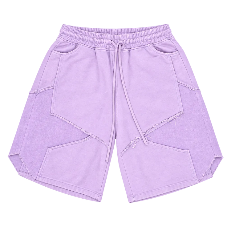 Panel Cut Shorts – מכנסי ברמודה קצרים — סגול לילך — קדימה