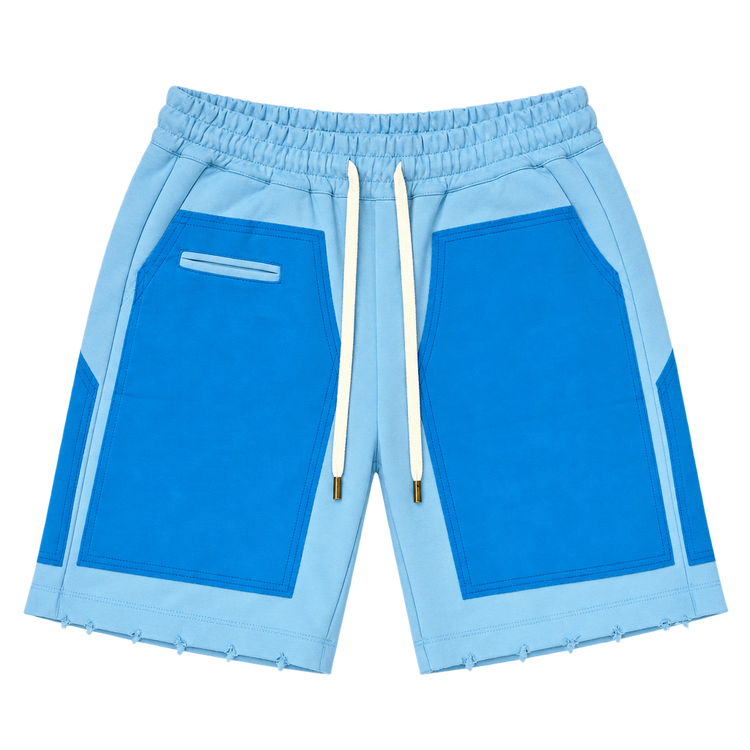 Pocket Grid Shorts – מכנסי ברמודה — תכלת עם כחול — קדימה