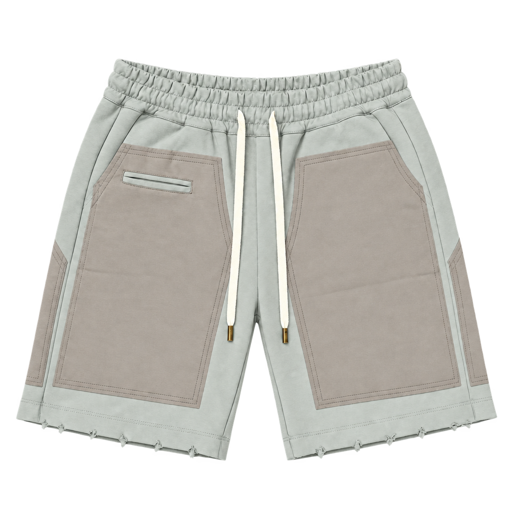Pocket Grid Shorts – מכנסי ברמודה — אפור — קדימה