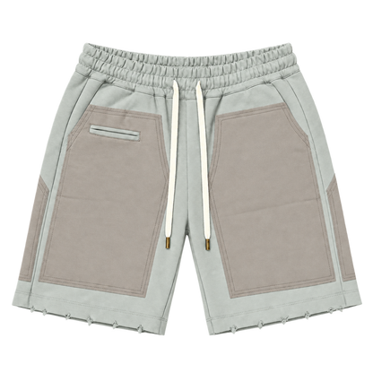 Pocket Grid Shorts – מכנסי ברמודה — אפור — קדימה