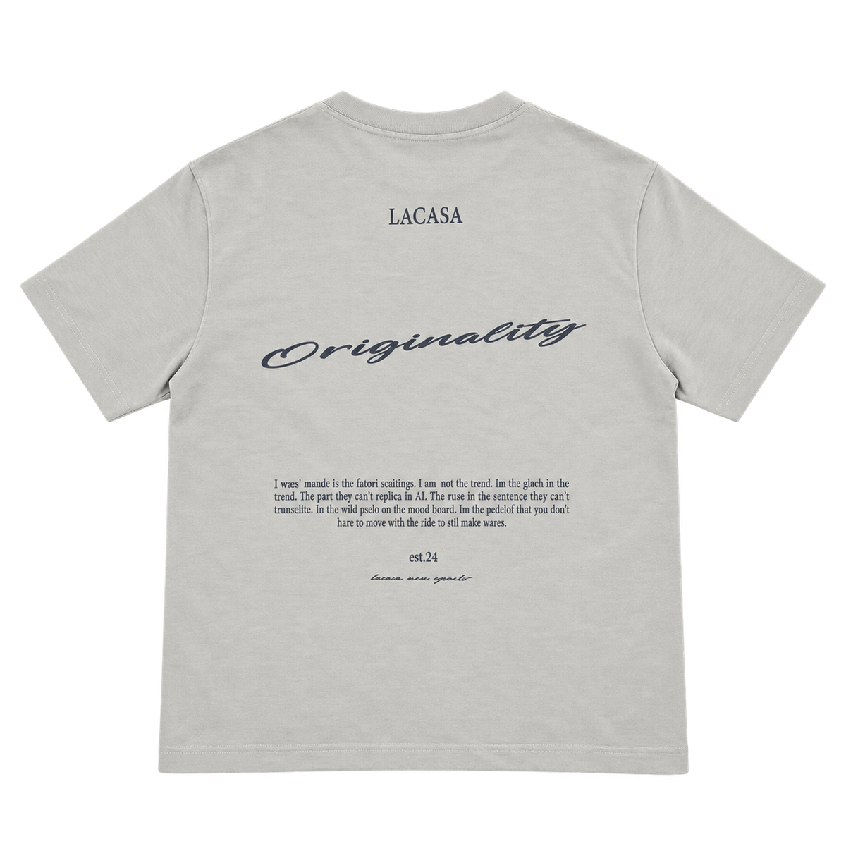 La Casa Originality – חולצת טי — אפור בהיר — אחורה