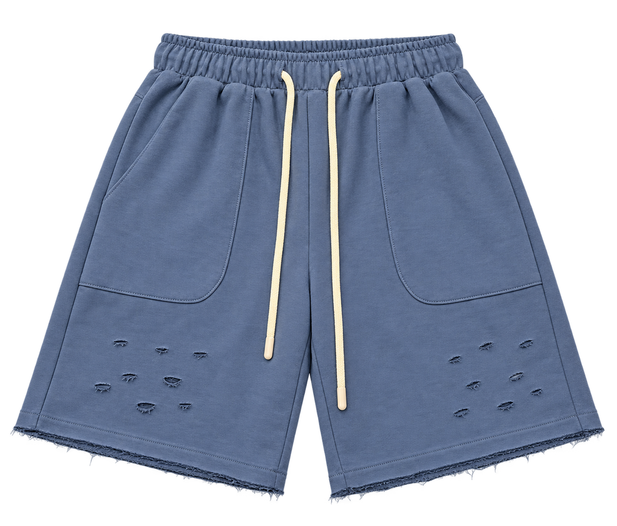שורט Raw Pocket בצבע כחול — צילום מוצר ללא רקע