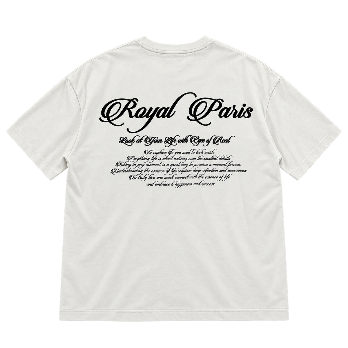 Royal Paris Script – חולצת טי — אפור בהיר — אחורה