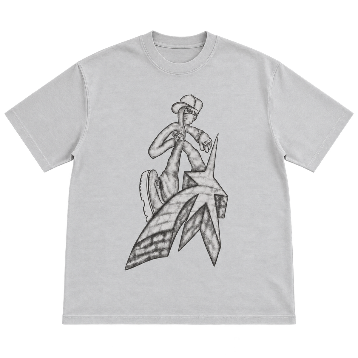 Streetwear Sketch – אפור בהיר, רקע שקוף