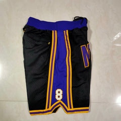 Lakers Mamba Black Gold 8-24 Pocket Shorts