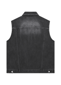 Black Utility Denim Vest – Washed Edition - 808 SECRETS