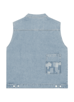 Blue Utility Denim Vest – Washed Edition - 808 SECRETS