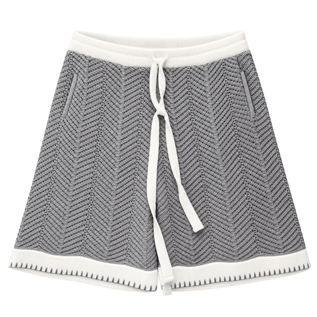Chevron Trim – שורט סריג עם פסי קונטרסט - 808 SECRETS
