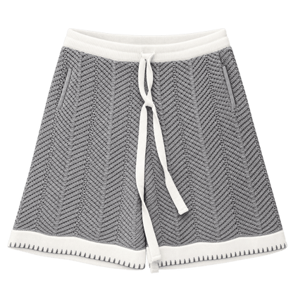 Chevron Trim – שורט סריג עם פסי קונטרסט - 808 SECRETS