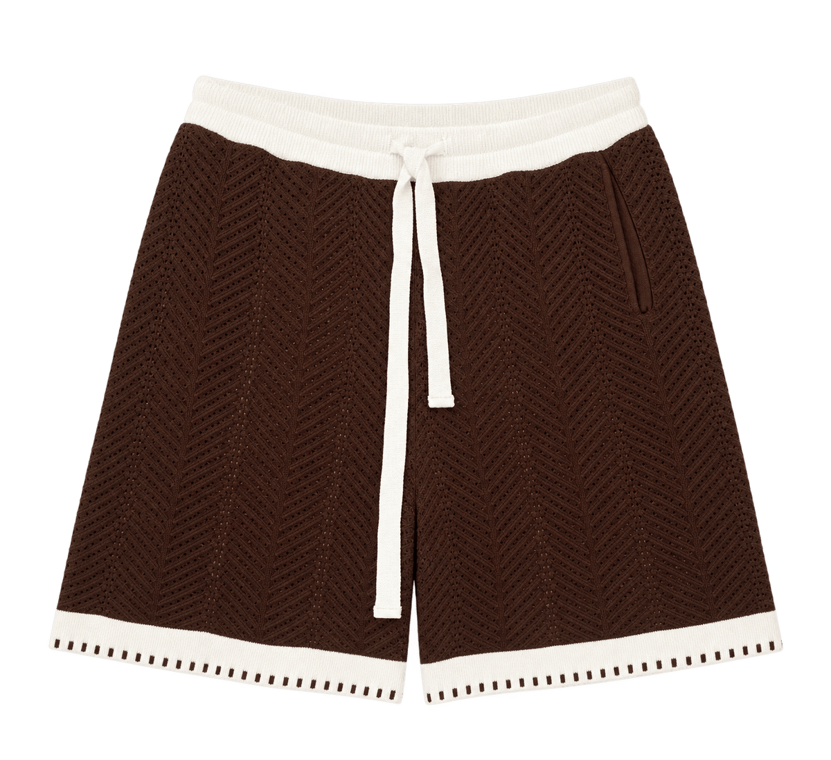 Chevron Trim – שורט סריג עם פסי קונטרסט - 808 SECRETS