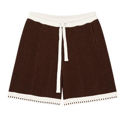Chevron Trim – שורט סריג עם פסי קונטרסט - 808 SECRETS