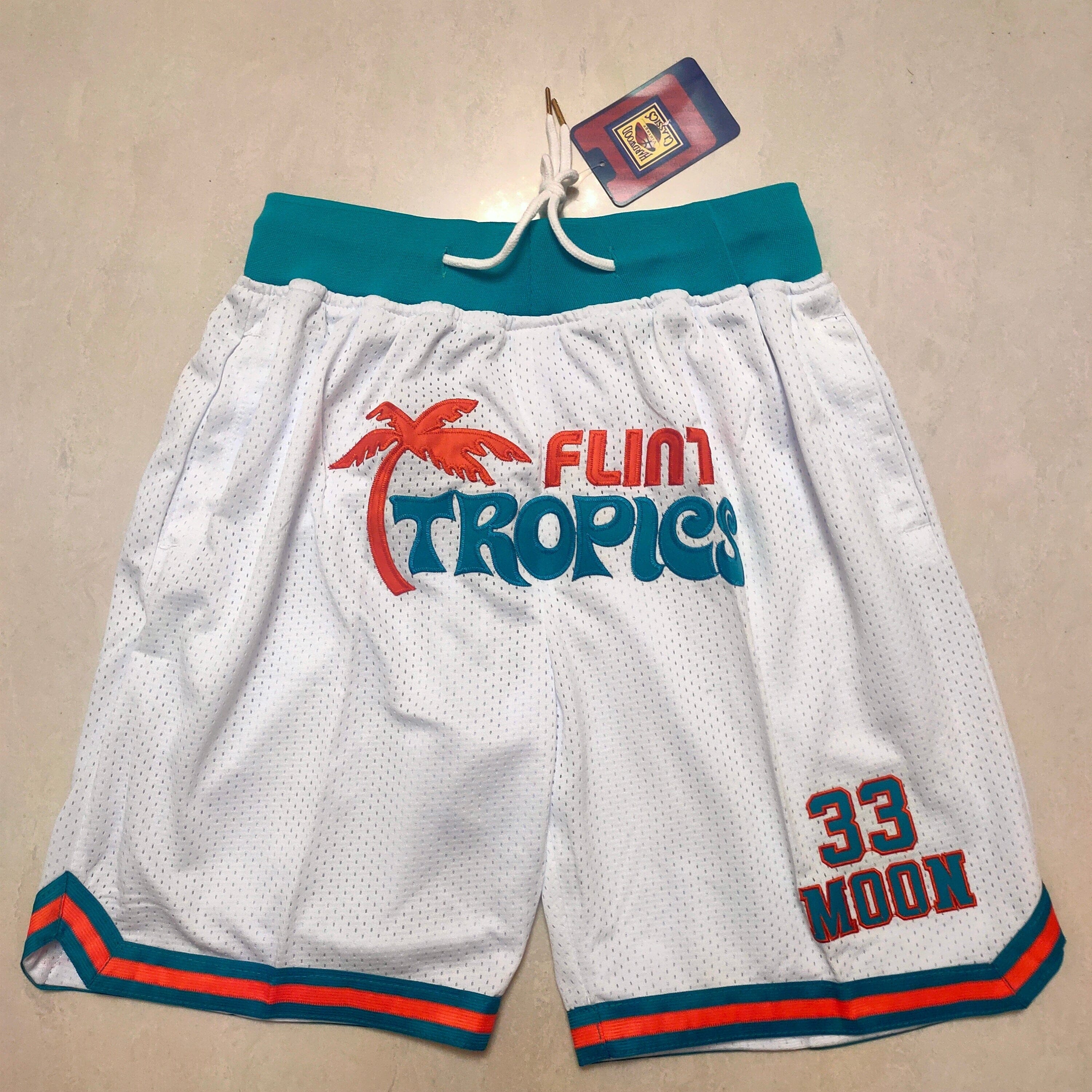 Coconut Tree White Pocket Shorts