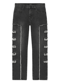 Fragmented Panels Denim – Black Structure Edition - 808 SECRETS