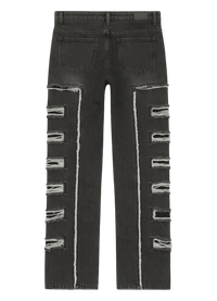 Fragmented Panels Denim – Black Structure Edition - 808 SECRETS