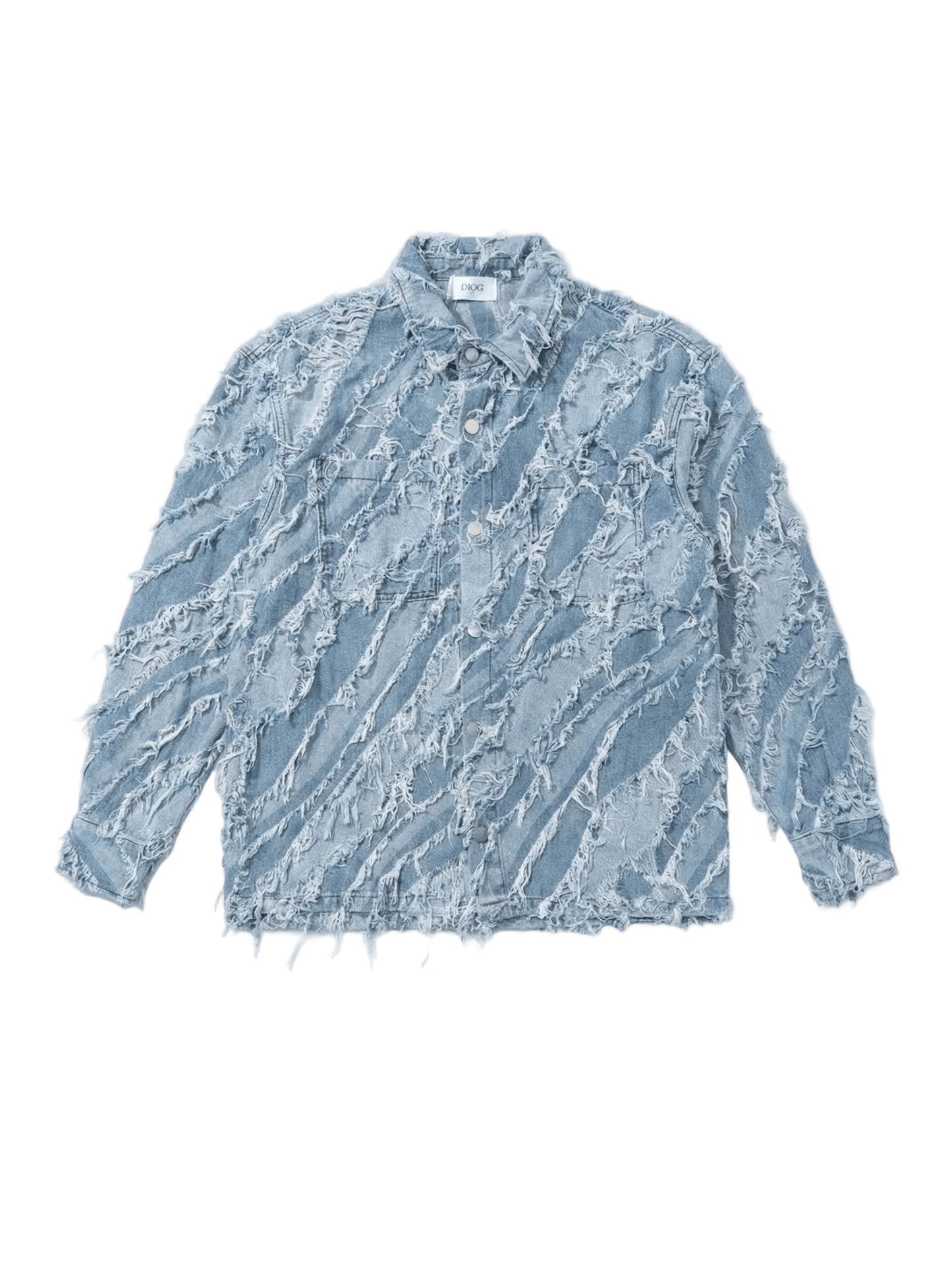 FRAYED DENIM SHIRT JACKET - 808 SECRETS
