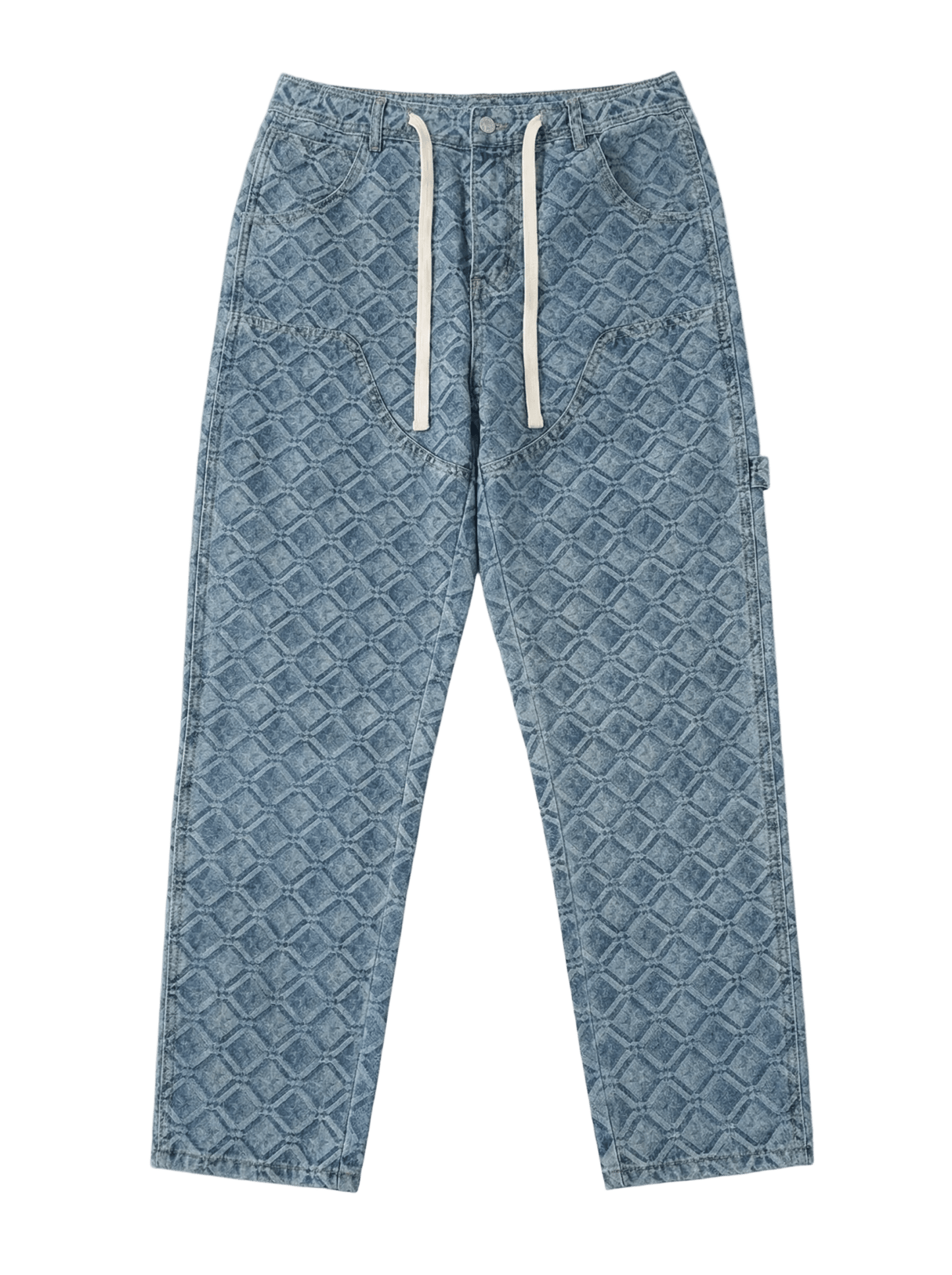 GEOMETRIC PATTERN DENIM DRAWSTRING - 808 SECRETS