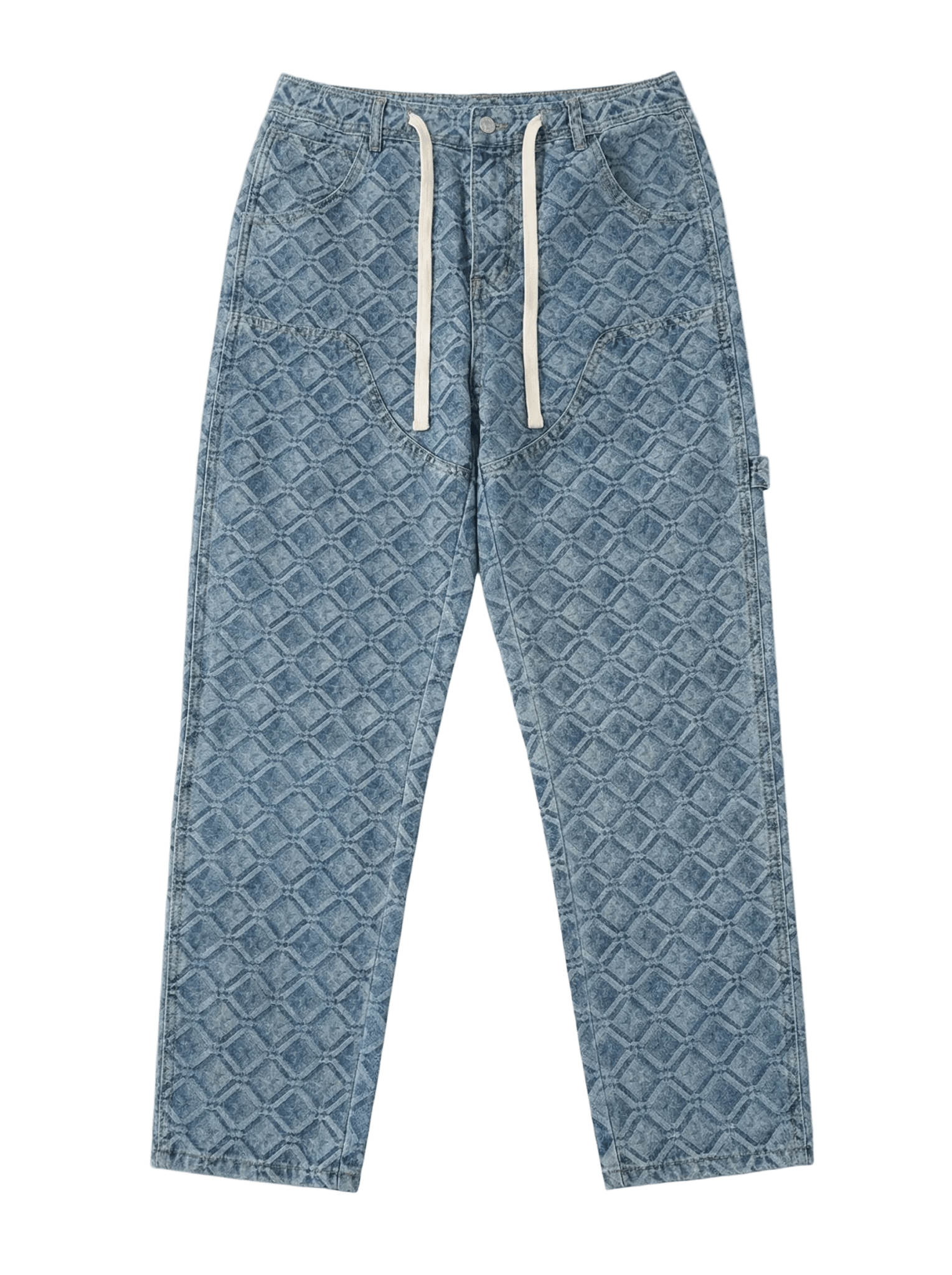GEOMETRIC PATTERN DENIM DRAWSTRING - 808 SECRETS