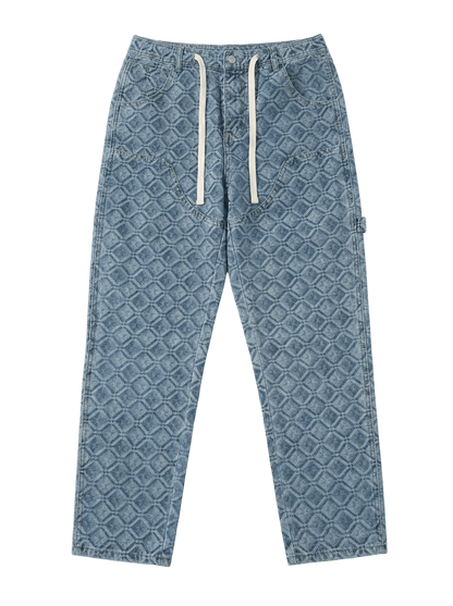 GEOMETRIC PATTERN DENIM DRAWSTRING - 808 SECRETS