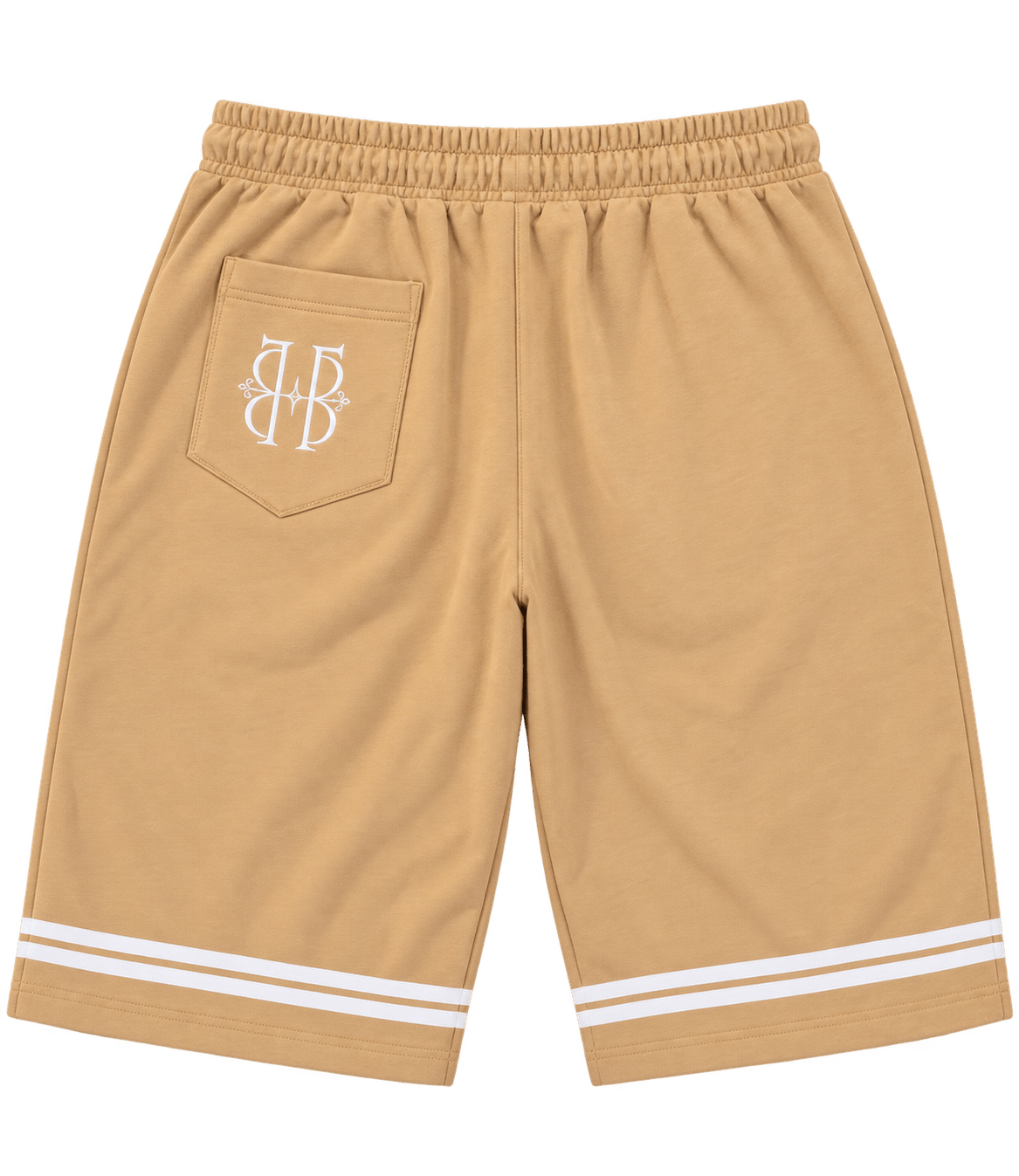 Hem Stripe Shorts – ברמודה קאמל עם פסים - 808 SECRETS