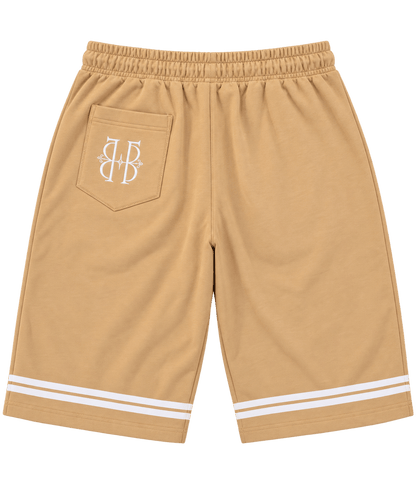 Hem Stripe Shorts – ברמודה קאמל עם פסים - 808 SECRETS