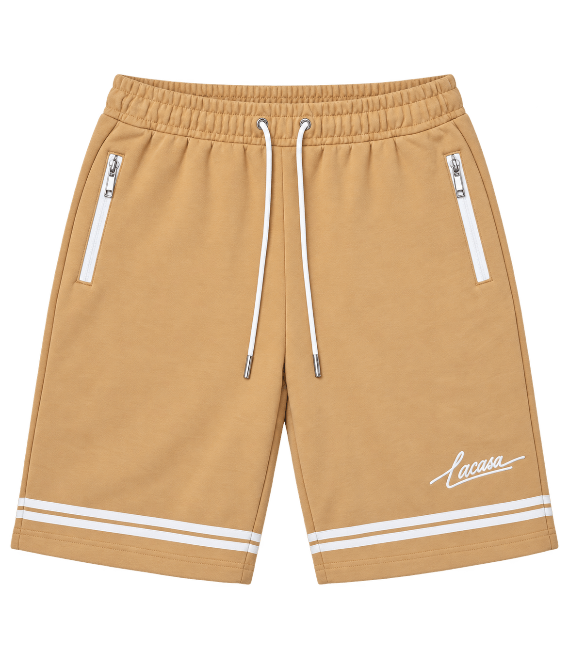 Hem Stripe Shorts – ברמודה קאמל עם פסים - 808 SECRETS