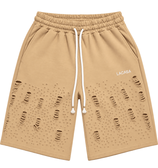 LACASA Distress Shorts – ברמודה עם קרעים צפופים - 808 SECRETS