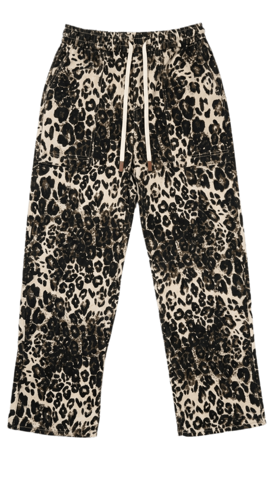 Leopard Canvas Straight Pants - 808 SECRETS