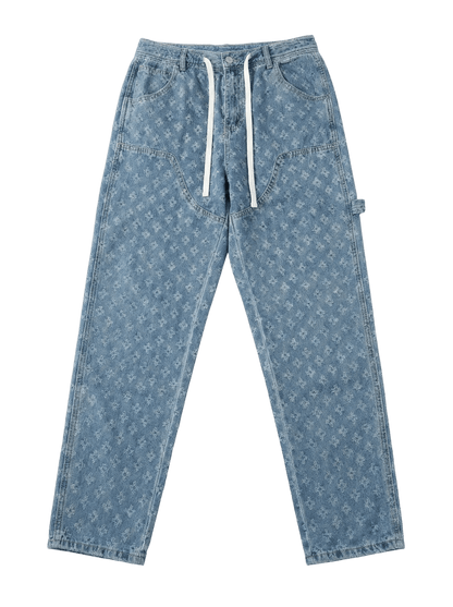 MONOGRAM PATTERN DENIM DRAWSTRING - 808 SECRETS