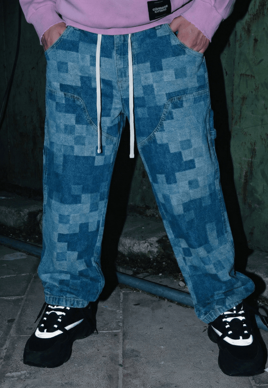 PIXEL PATTERN DENIM DRAWSTRING - 808 SECRETS