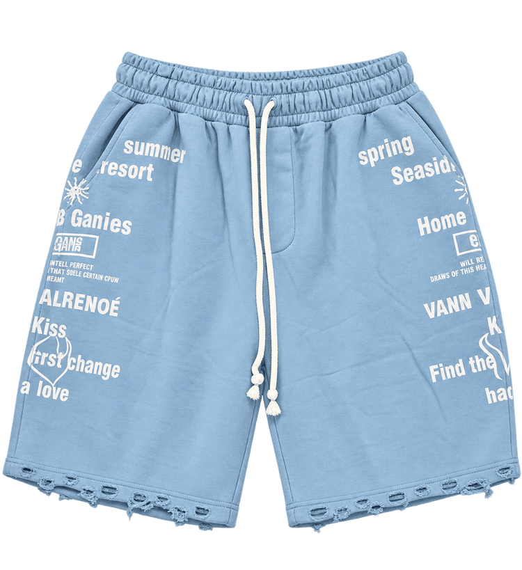 Resort Type Shorts – ברמודה עם הדפס טיפוגרפי - 808 SECRETS