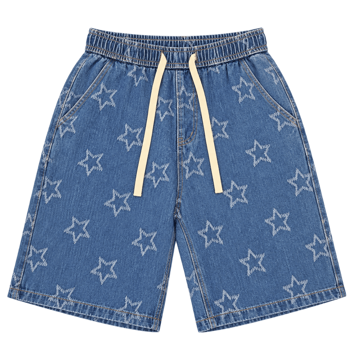 Star Denim – ברמודת ג׳ינס כוכבים ללא כיסי קרגו - 808 SECRETS