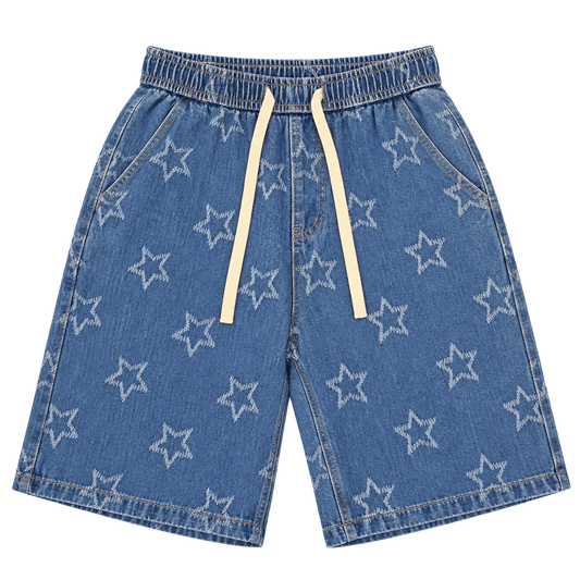 Star Denim – ברמודת ג׳ינס כוכבים ללא כיסי קרגו - 808 SECRETS