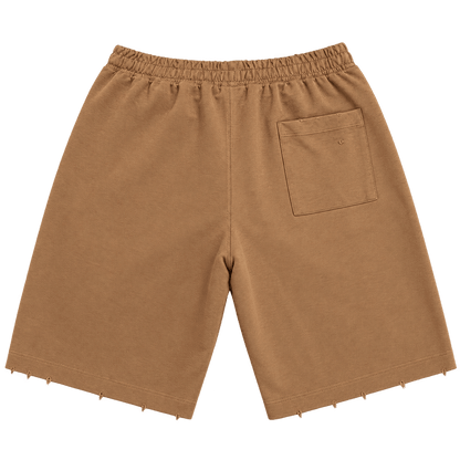 Statement Shorts – ברמודה חומה עם כיתוב - 808 SECRETS