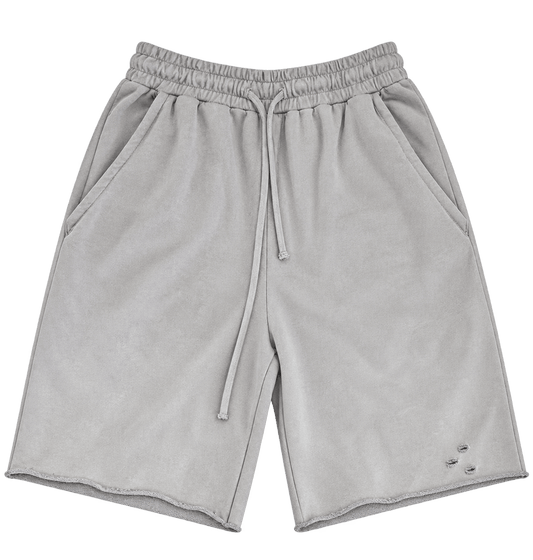 Washed Raw Shorts – ברמודה אפורה בגימור גולמי - 808 SECRETS
