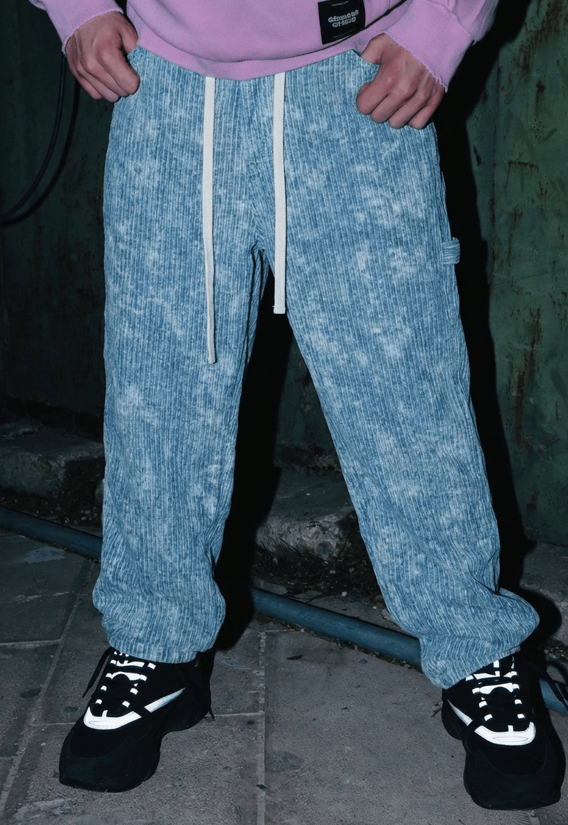 WASHED TEXTURE DENIM DRAWSTRING - 808 SECRETS