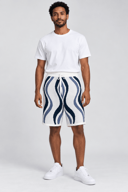 Wave Knit – שורט סריג בהדפס גלים — 2 ב־149 ₪ - 808 SECRETS