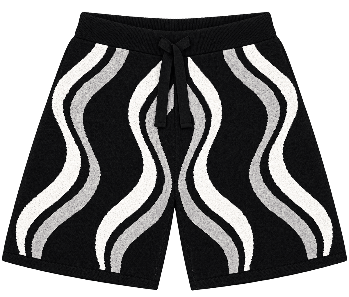 Wave Knit – שורט סריג בהדפס גלים — 2 ב־149 ₪ - 808 SECRETS